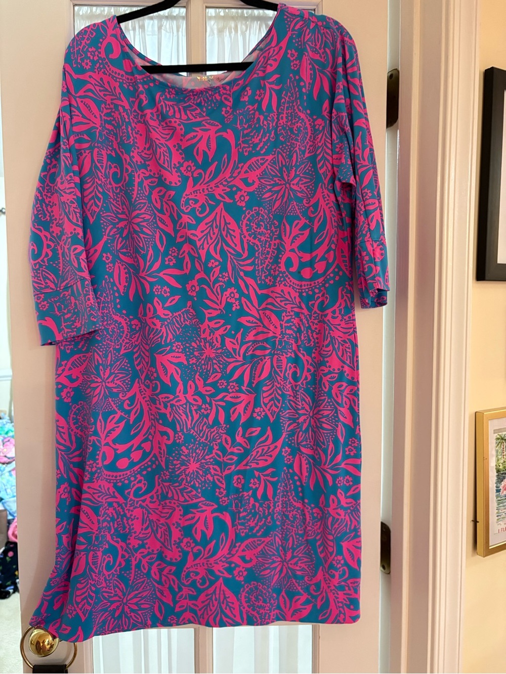 Lilly Pulitzer Bright Blue & Pink Floral Shift Dress